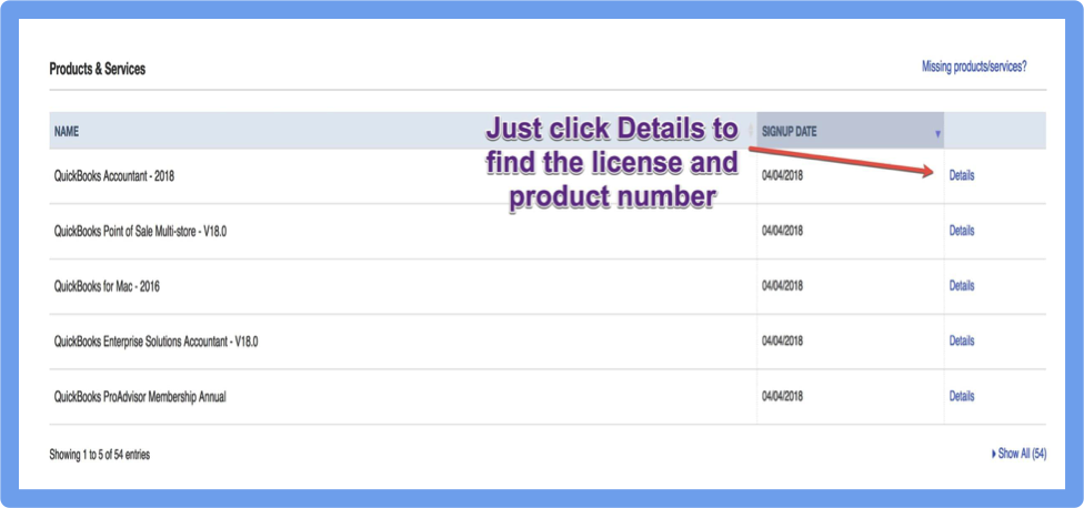 Intuit quickbooks license lookup